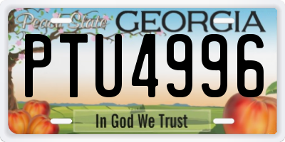 GA license plate PTU4996
