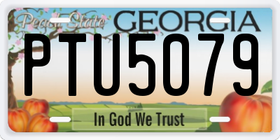 GA license plate PTU5079