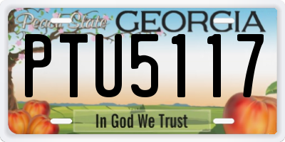 GA license plate PTU5117