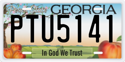 GA license plate PTU5141