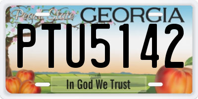 GA license plate PTU5142
