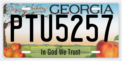 GA license plate PTU5257
