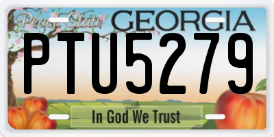 GA license plate PTU5279