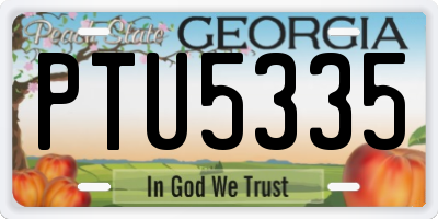 GA license plate PTU5335
