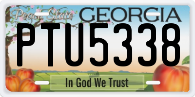 GA license plate PTU5338