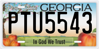 GA license plate PTU5543