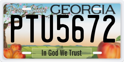 GA license plate PTU5672