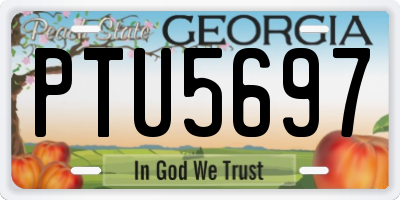 GA license plate PTU5697