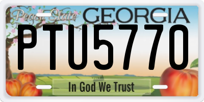 GA license plate PTU5770