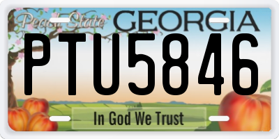 GA license plate PTU5846