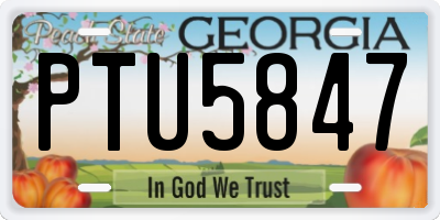 GA license plate PTU5847