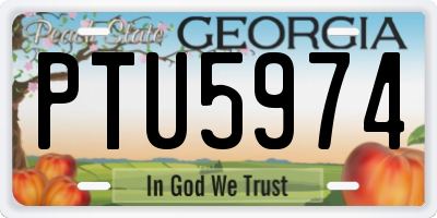 GA license plate PTU5974