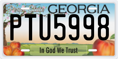 GA license plate PTU5998