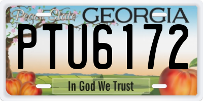 GA license plate PTU6172