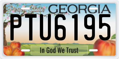 GA license plate PTU6195