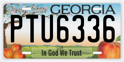 GA license plate PTU6336
