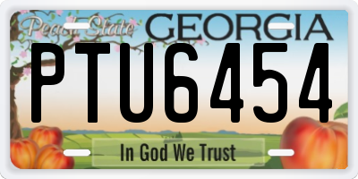 GA license plate PTU6454