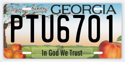 GA license plate PTU6701