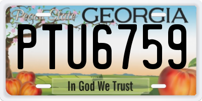 GA license plate PTU6759
