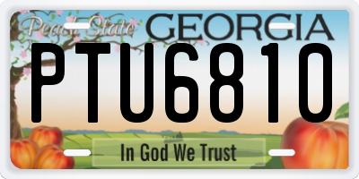 GA license plate PTU6810