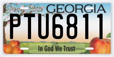 GA license plate PTU6811