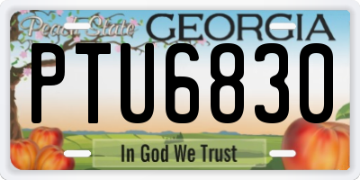 GA license plate PTU6830