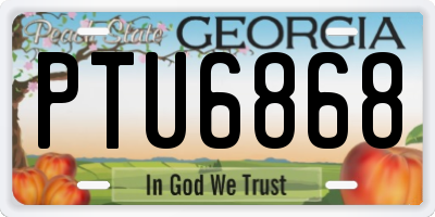 GA license plate PTU6868