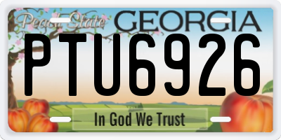 GA license plate PTU6926