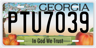 GA license plate PTU7039