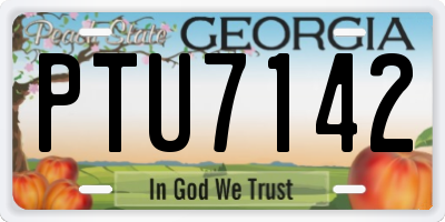 GA license plate PTU7142