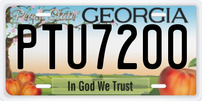 GA license plate PTU7200