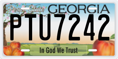 GA license plate PTU7242