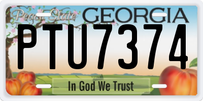 GA license plate PTU7374