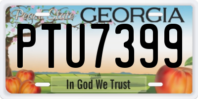 GA license plate PTU7399