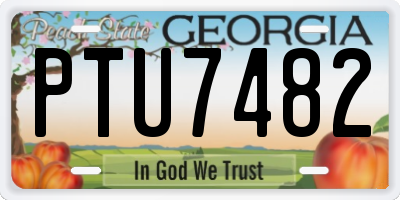 GA license plate PTU7482