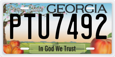 GA license plate PTU7492