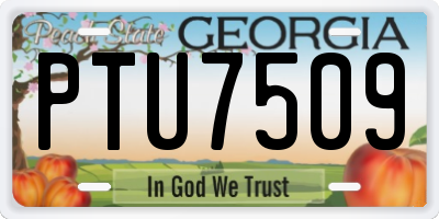GA license plate PTU7509