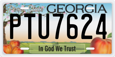 GA license plate PTU7624