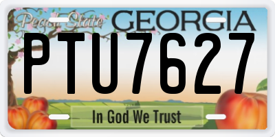 GA license plate PTU7627