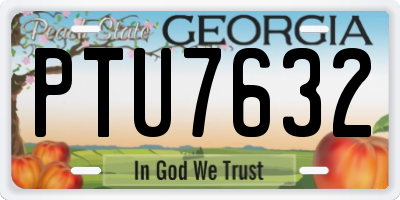 GA license plate PTU7632