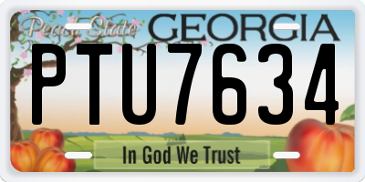 GA license plate PTU7634