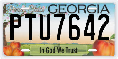 GA license plate PTU7642