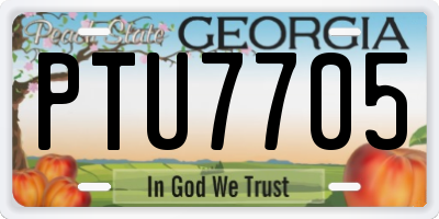 GA license plate PTU7705