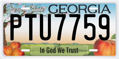 GA license plate PTU7759