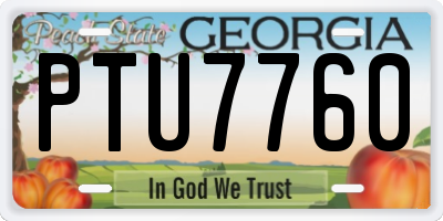 GA license plate PTU7760