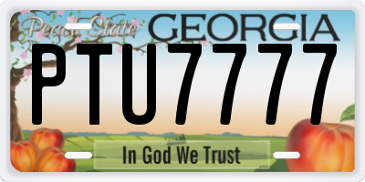 GA license plate PTU7777