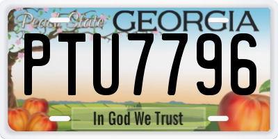 GA license plate PTU7796