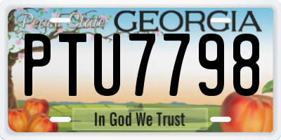 GA license plate PTU7798