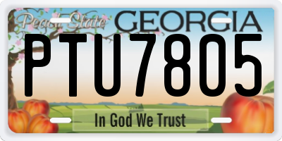 GA license plate PTU7805