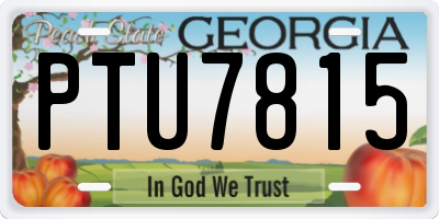 GA license plate PTU7815